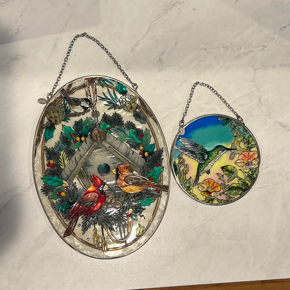 2 beautiful Amia stained glass sun catchers